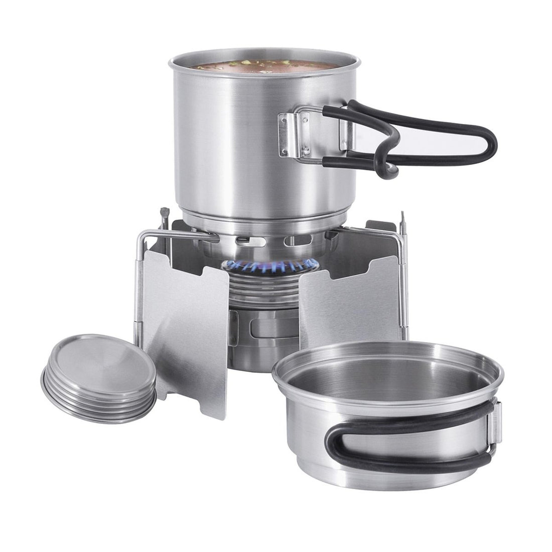 Tatonka Spiritusbrenner Kocher Set Outdoor Kochset Edelstahl Topfständer