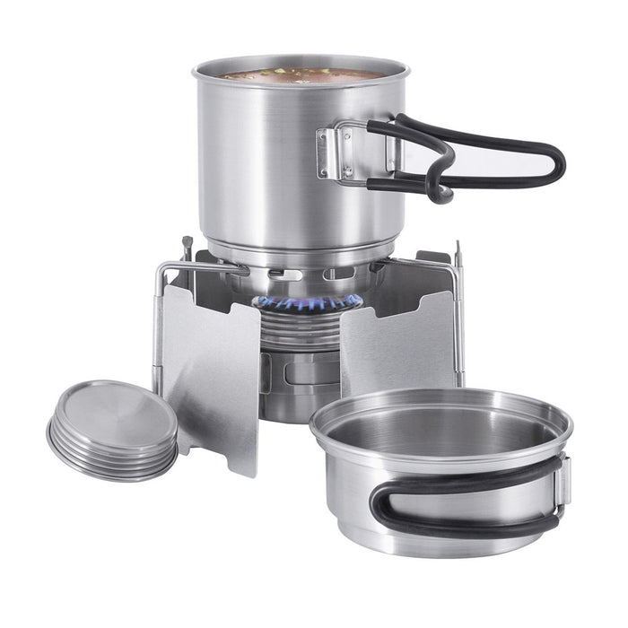 Tatonka Spirituskocher-Set, Outdoor-Kochset, Topfständer aus Edelstahl – GoMilitar
