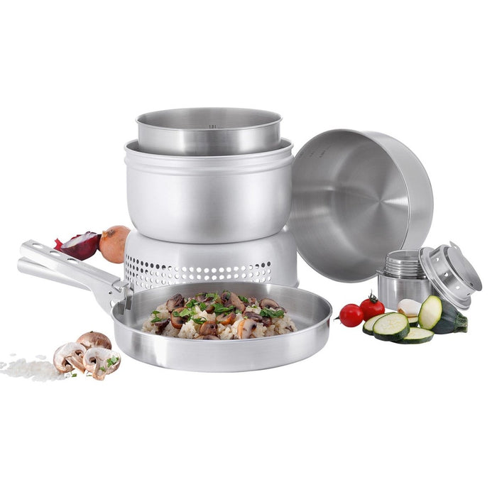 Tatonka Camping-Kochherd-Set, Edelstahl-Brenner, kompakter Outdoor-Topf und Pfanne – GoMilitar