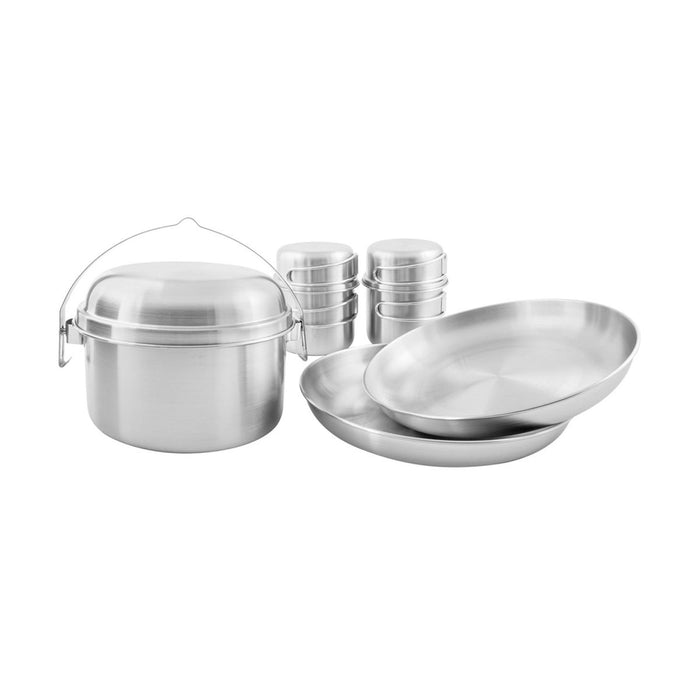 Tatonka Picknick-Set II, 8-teilig, kompaktes Camping-Kochgeschirr, Wander-Kochset, Pfanne, Schüssel – GoMilitar
