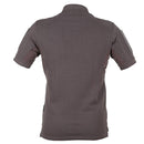 Back view of TEXAR Elite Pro tactical polo shirt in dark gray, short sleeve, durable and breathable military uniform tee.