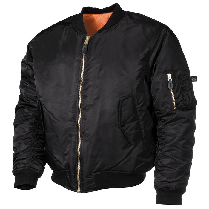 U.S. Army style jacket MA1 air forces crew military bomber windproof warm black - GoMilitar