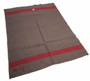 Vintage swiss army blanket wool military woollen red stripe cross REPRO NEW - GoMilitar